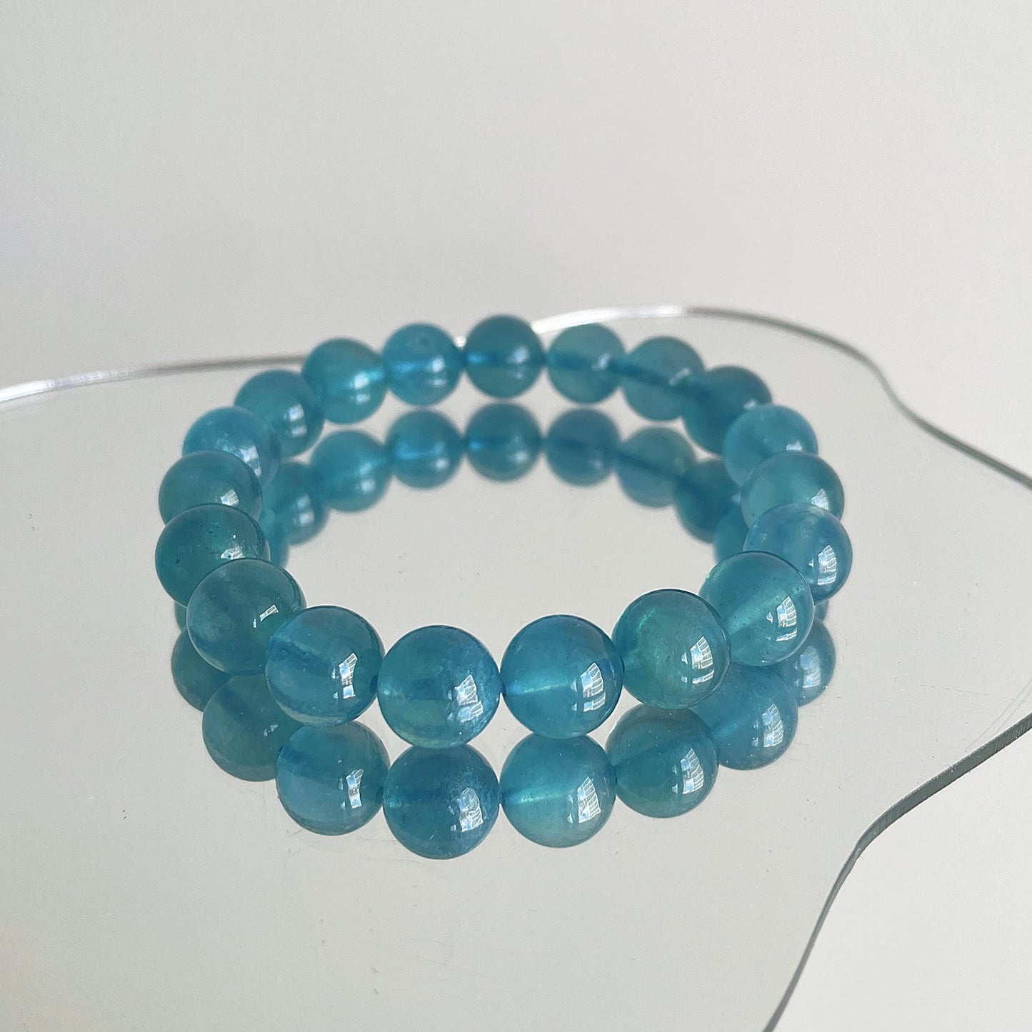 Aquamarine Bead Bracelet