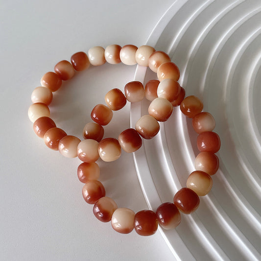 Bodhi Seed Root Rose Pink Bead Bracelet