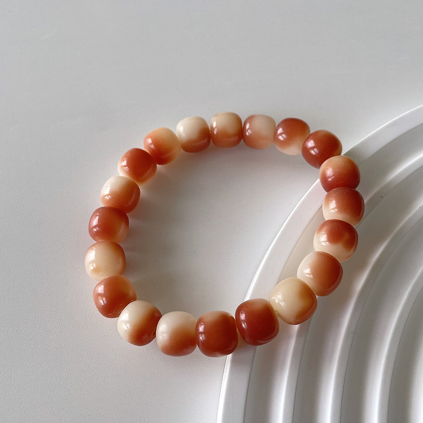 Bodhi Seed Root Rose Pink Bead Bracelet