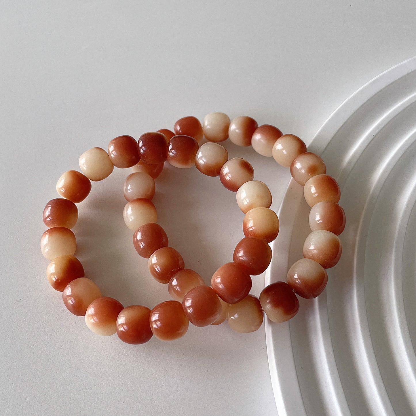 Bodhi Seed Root Rose Pink Bead Bracelet