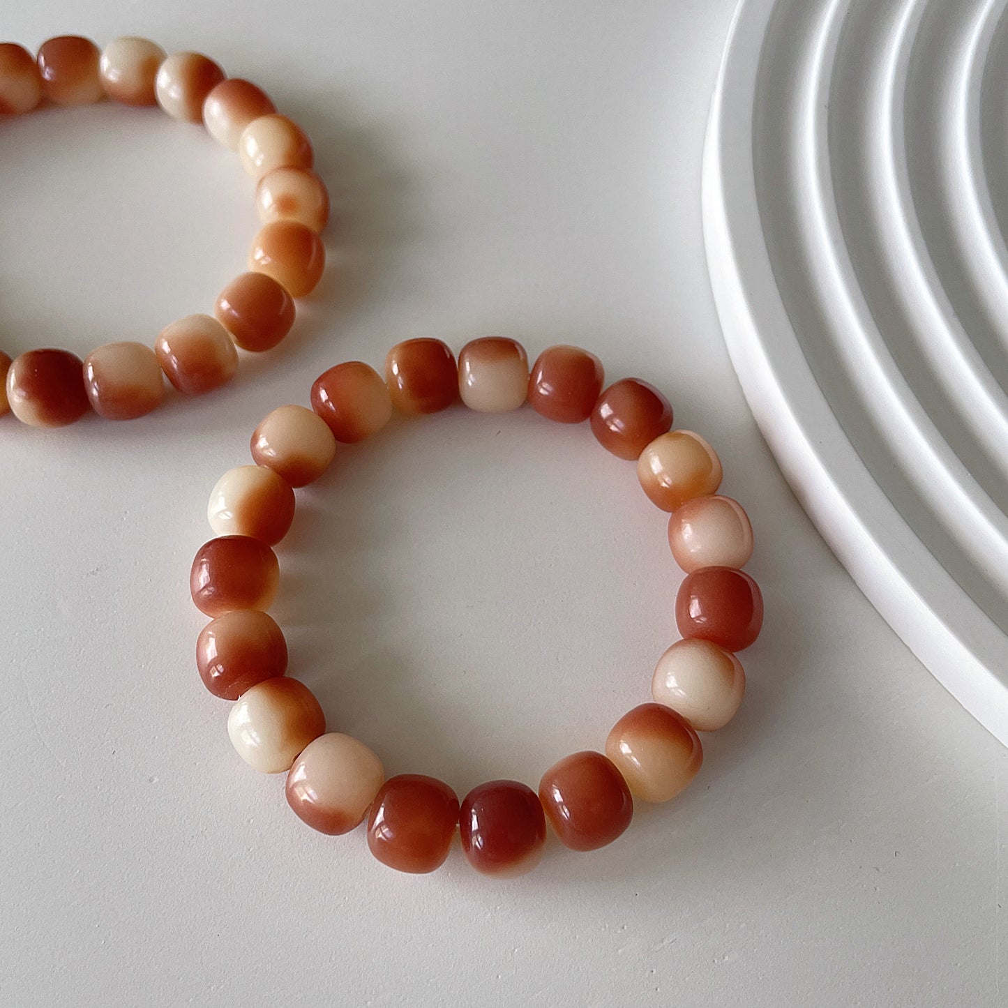 Bodhi Seed Root Rose Pink Bead Bracelet