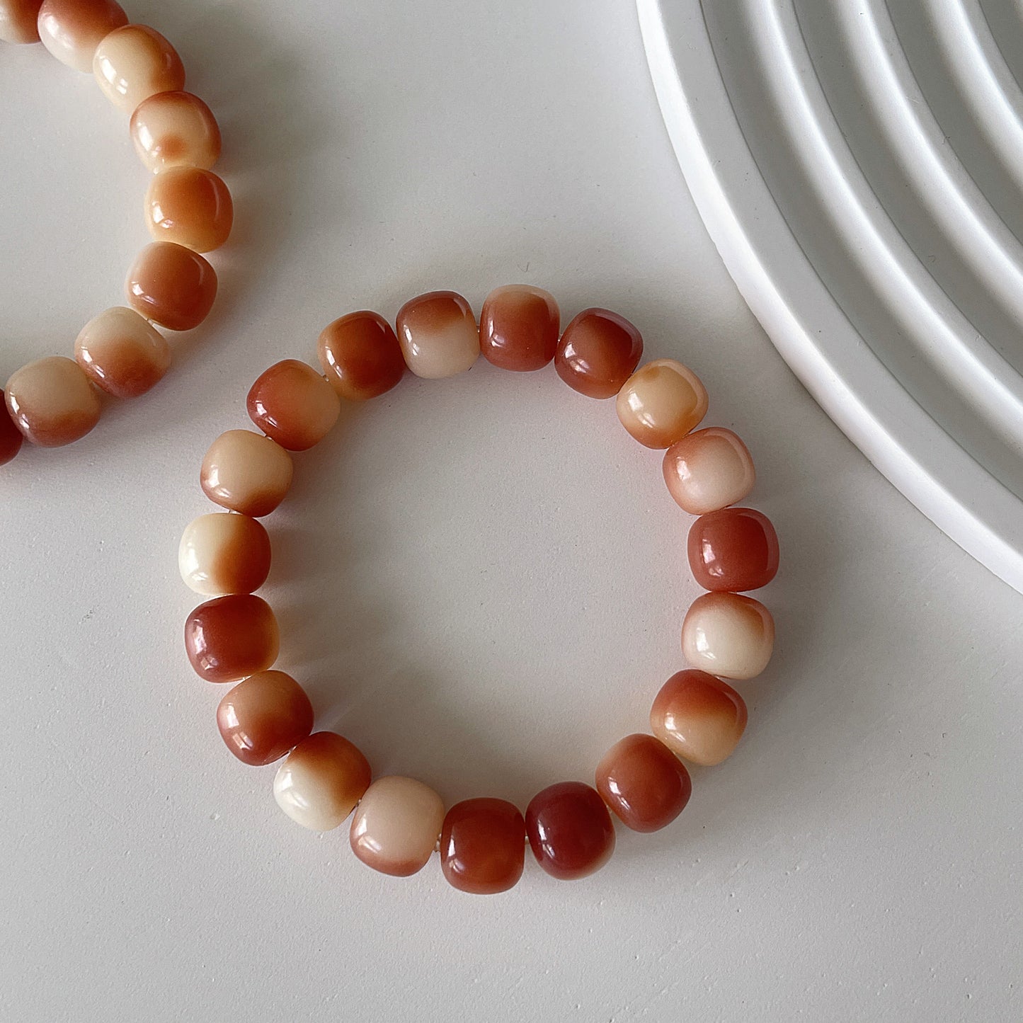 Bodhi Seed Root Rose Pink Bead Bracelet