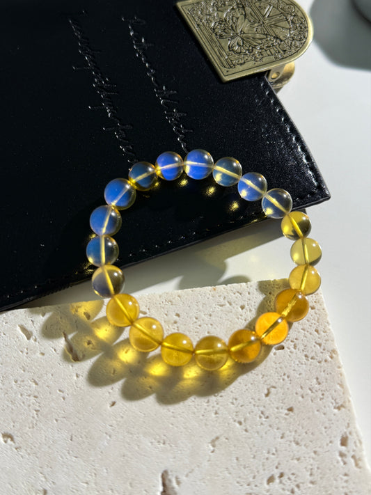 blue amber beaded bracelets