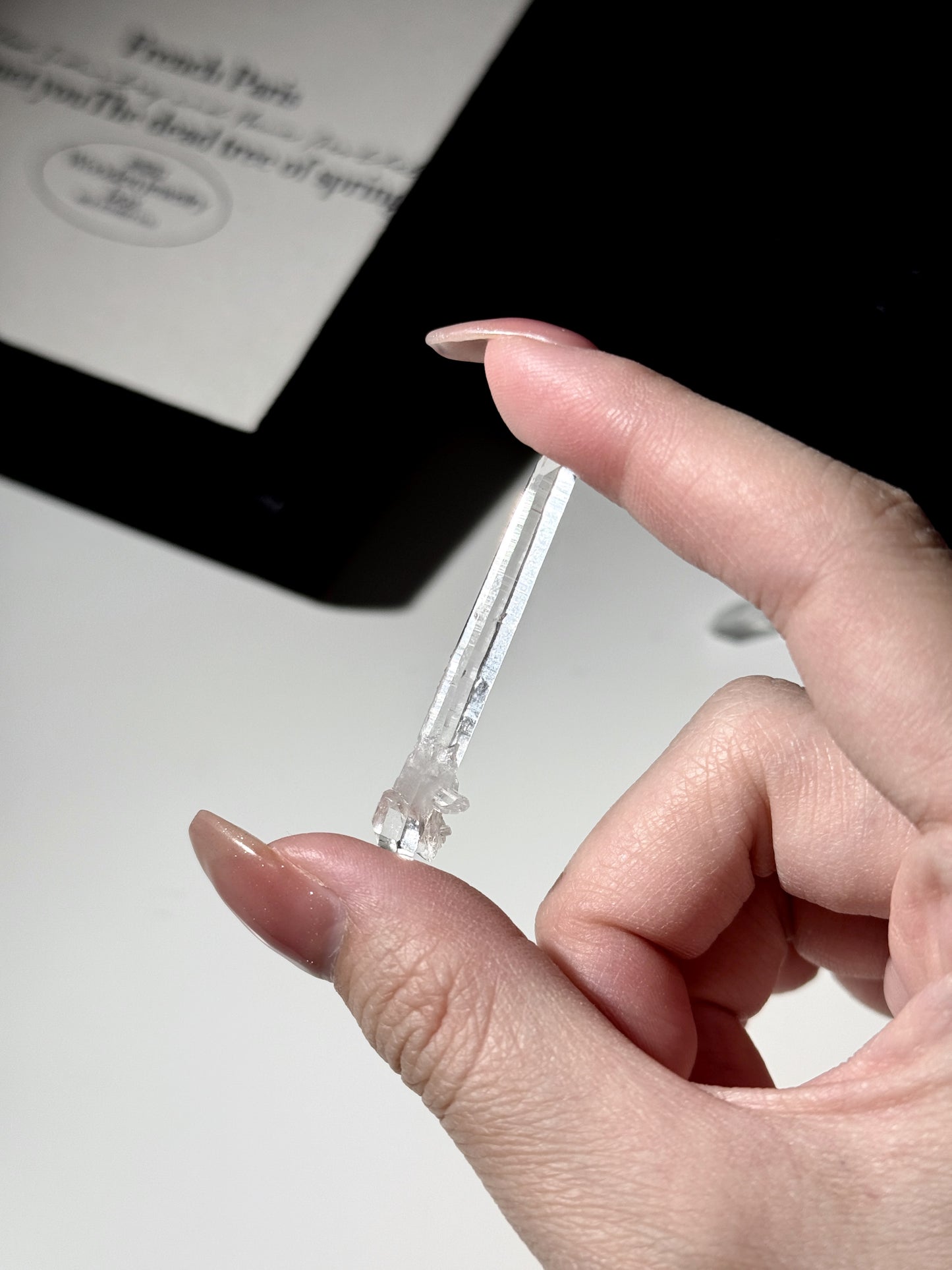 Colombia Lemurian Laser Wand Quartz Faceted Hexagon Optical Quartz