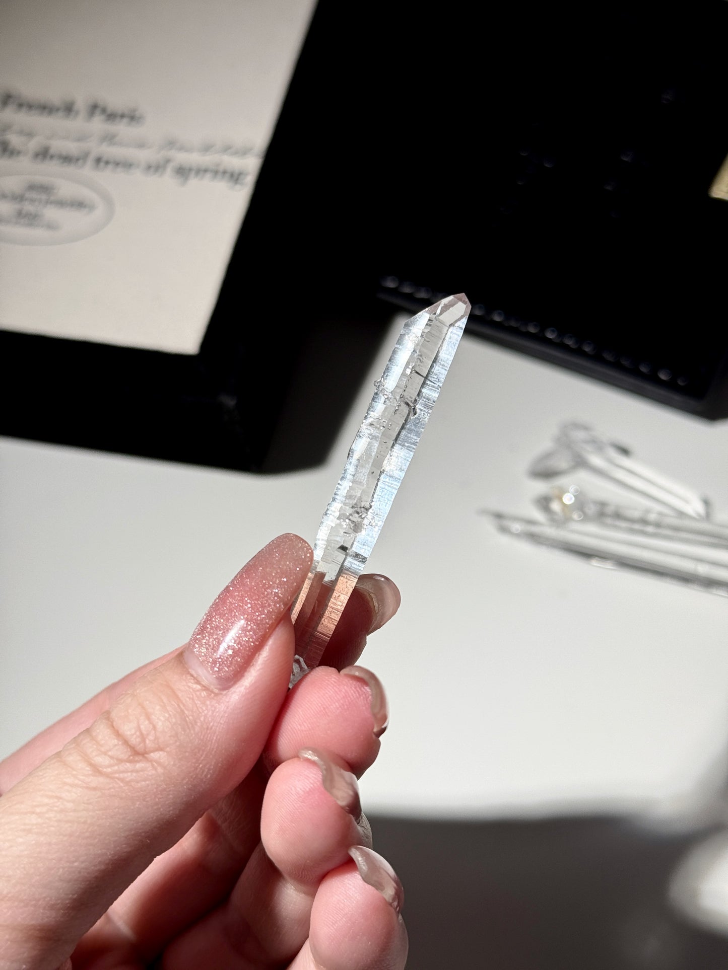 Colombia Lemurian Laser Wand Quartz Faceted Hexagon Optical Quartz 56mm