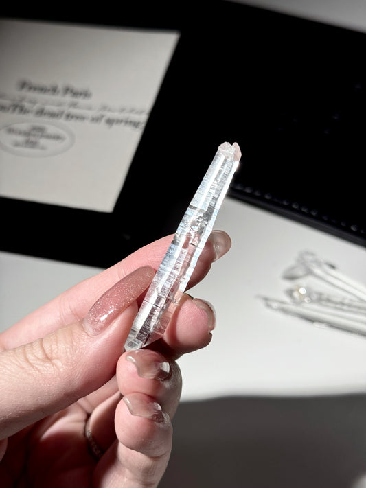 Colombia Lemurian Laser Wand Quartz Faceted Hexagon Optical Quartz 56mm