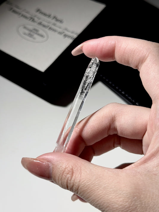 Colombia Lemurian Laser Wand Quartz Faceted Hexagon Optical Quartz 63mm