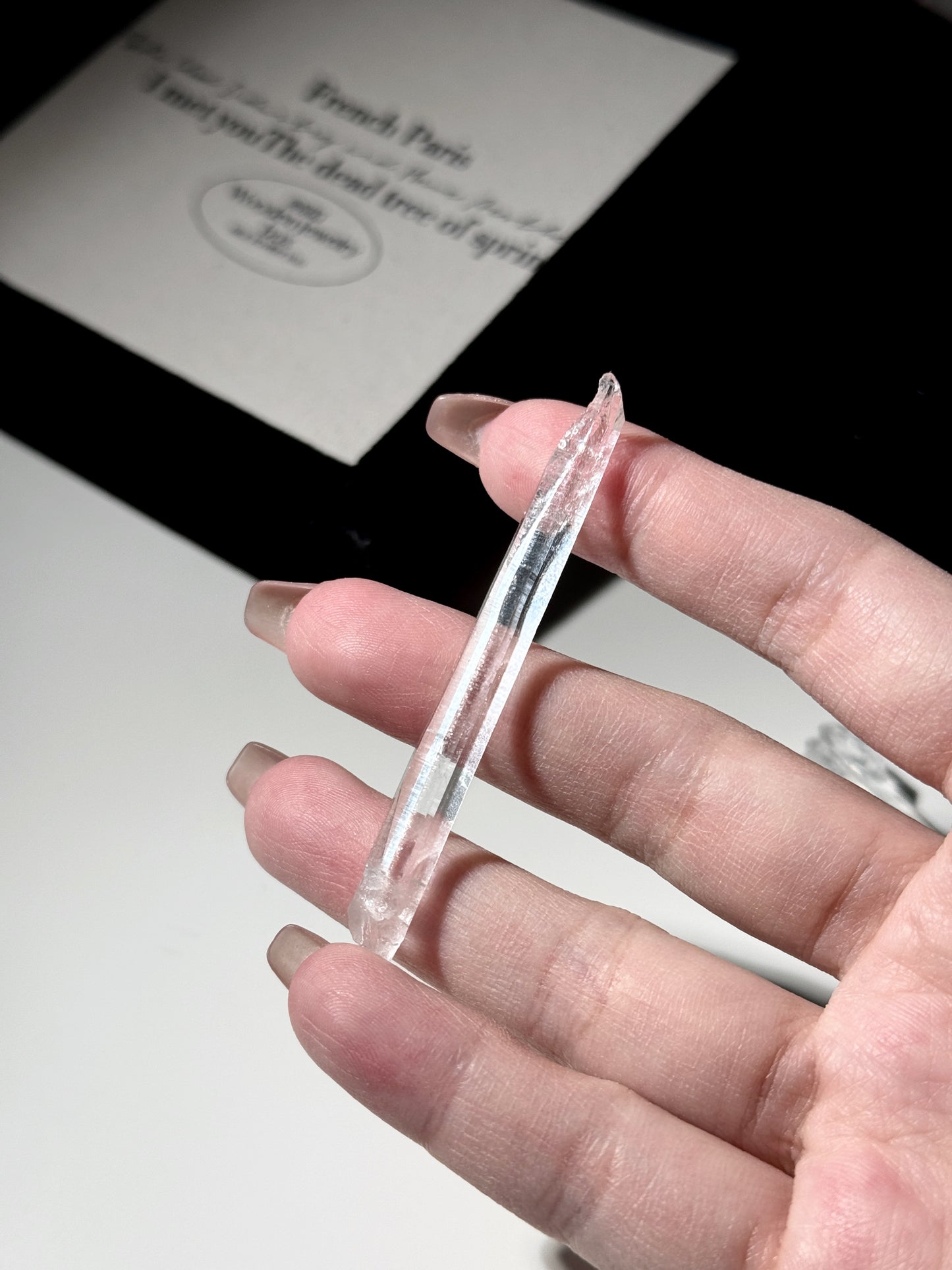 Colombia Lemurian Laser Wand Quartz Faceted Hexagon Optical Quartz 63mm