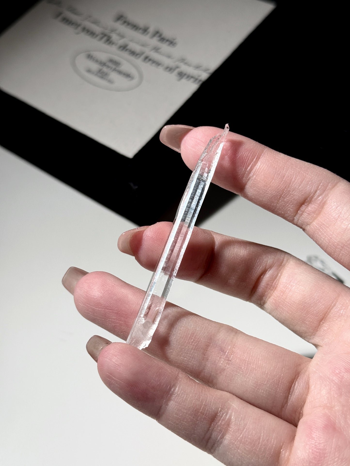 Colombia Lemurian Laser Wand Quartz Faceted Hexagon Optical Quartz 63mm