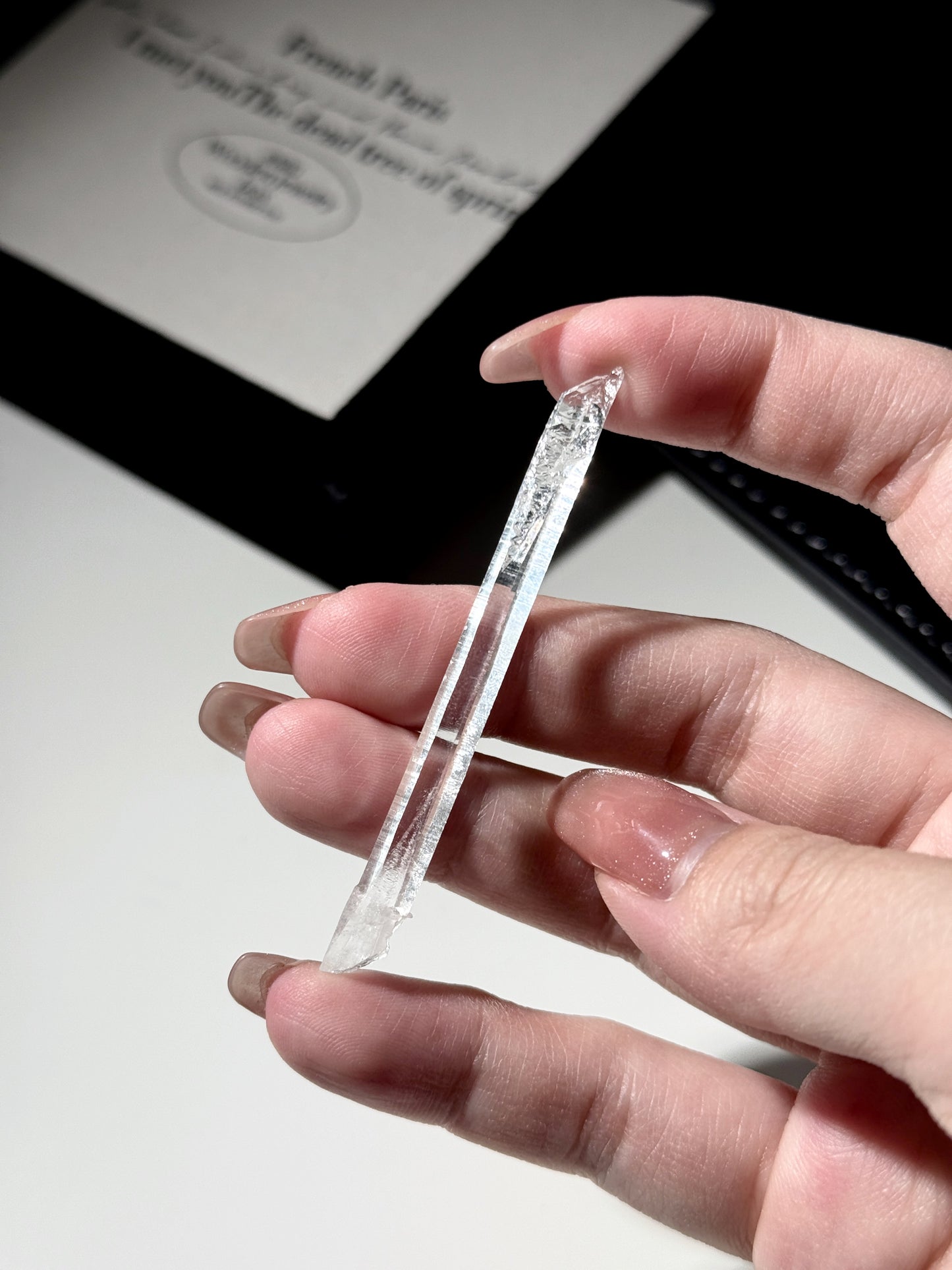 Colombia Lemurian Laser Wand Quartz Faceted Hexagon Optical Quartz 63mm