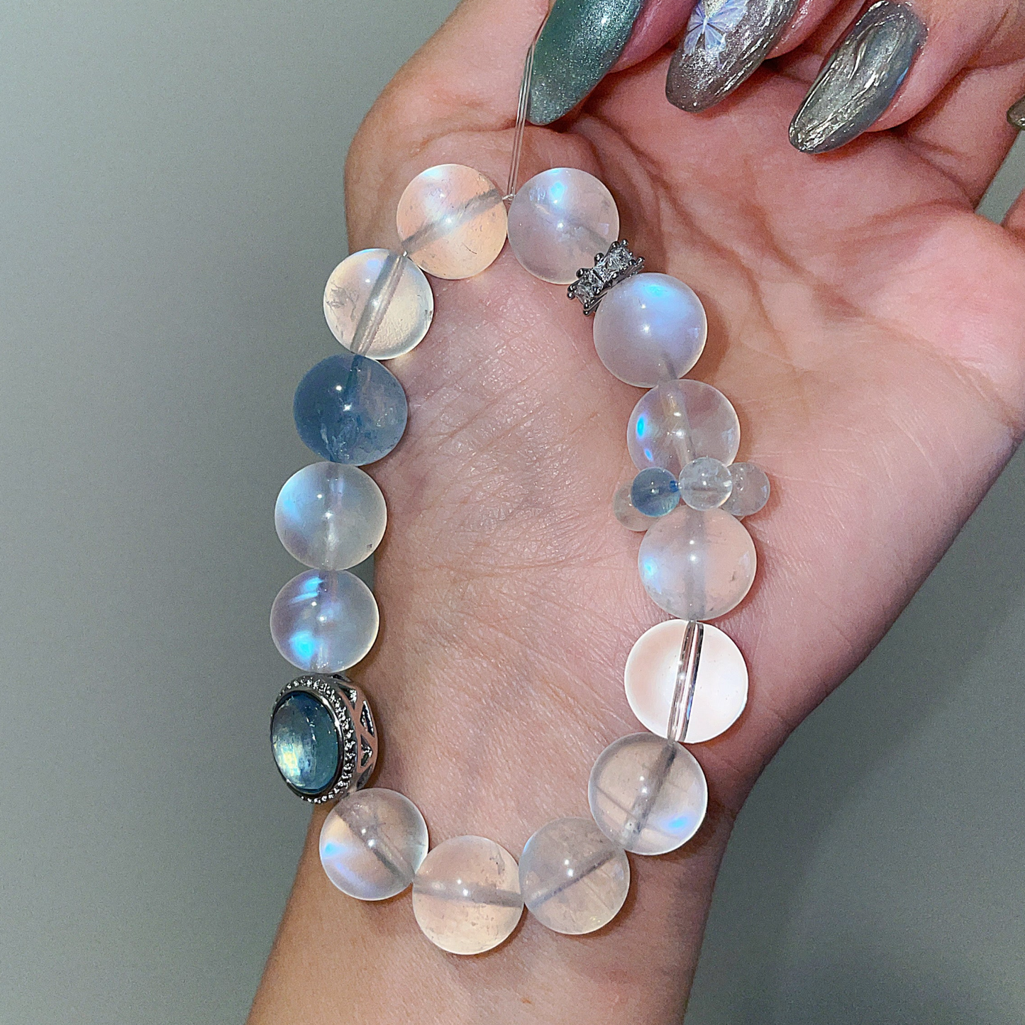 Moonstone | Topaz | Aquamarine Beaded Bracelet