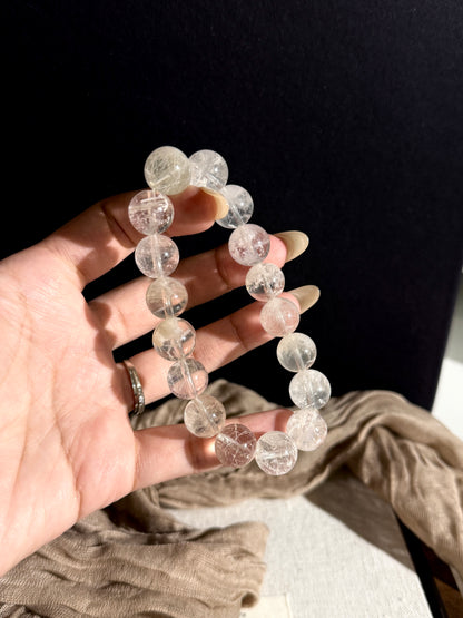 White Snowflake Phantom Beads Bracelet