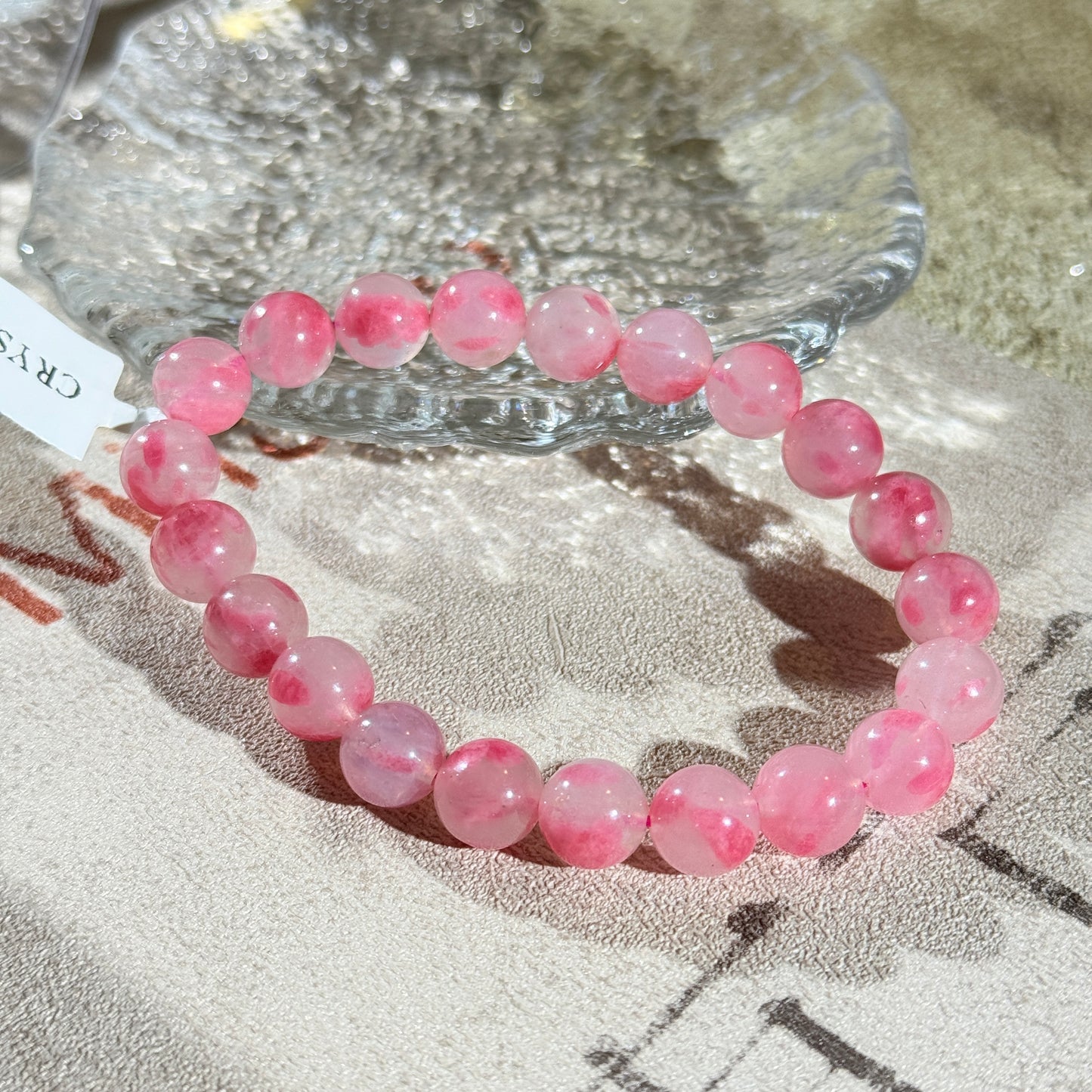 Sakura Icy Rhodonite Beaded Bracelet 薔薇輝