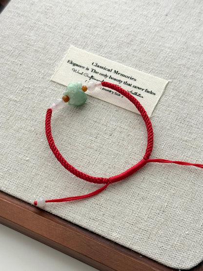 Lucky Pig Fortune Green Myanmar m Jade Grade A Bracelet