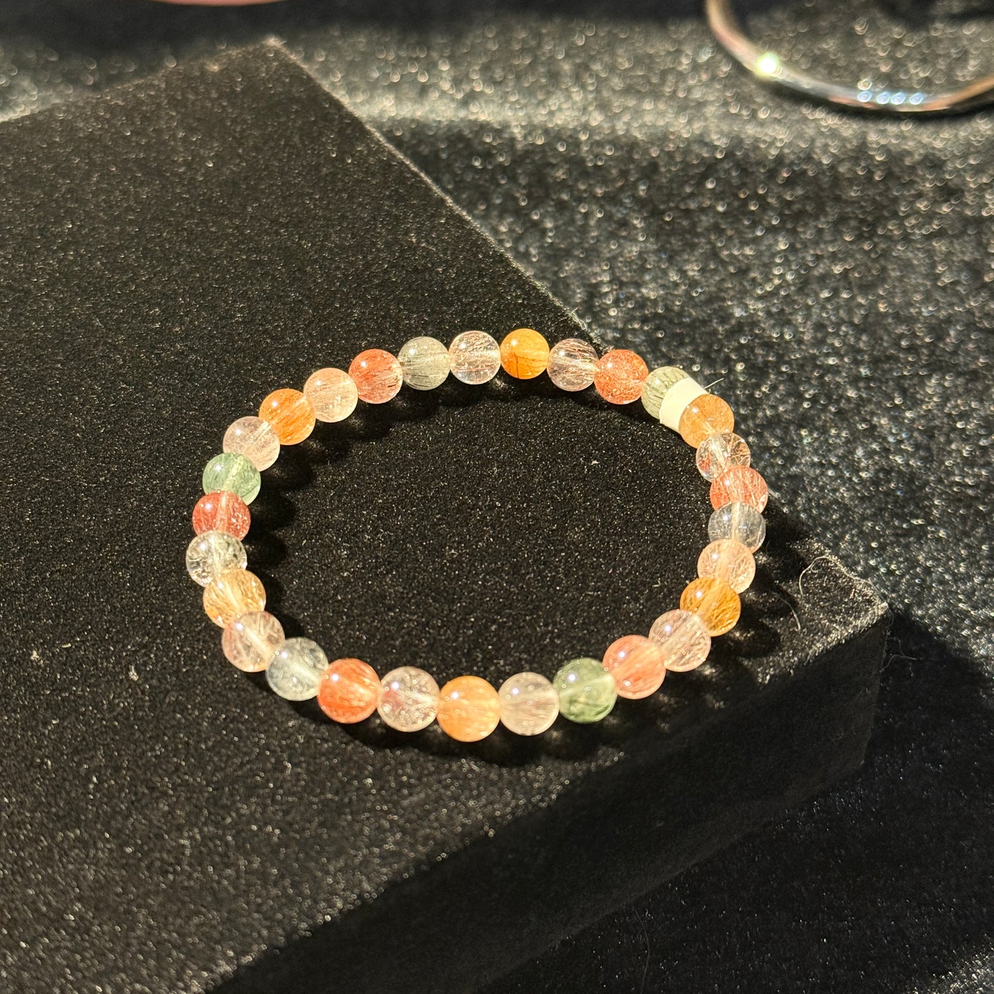 Rainbow Rabbit Hair Amphibole 6.5mm Bracelet