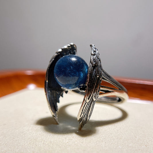 Devil Aquamarine Wings Ring