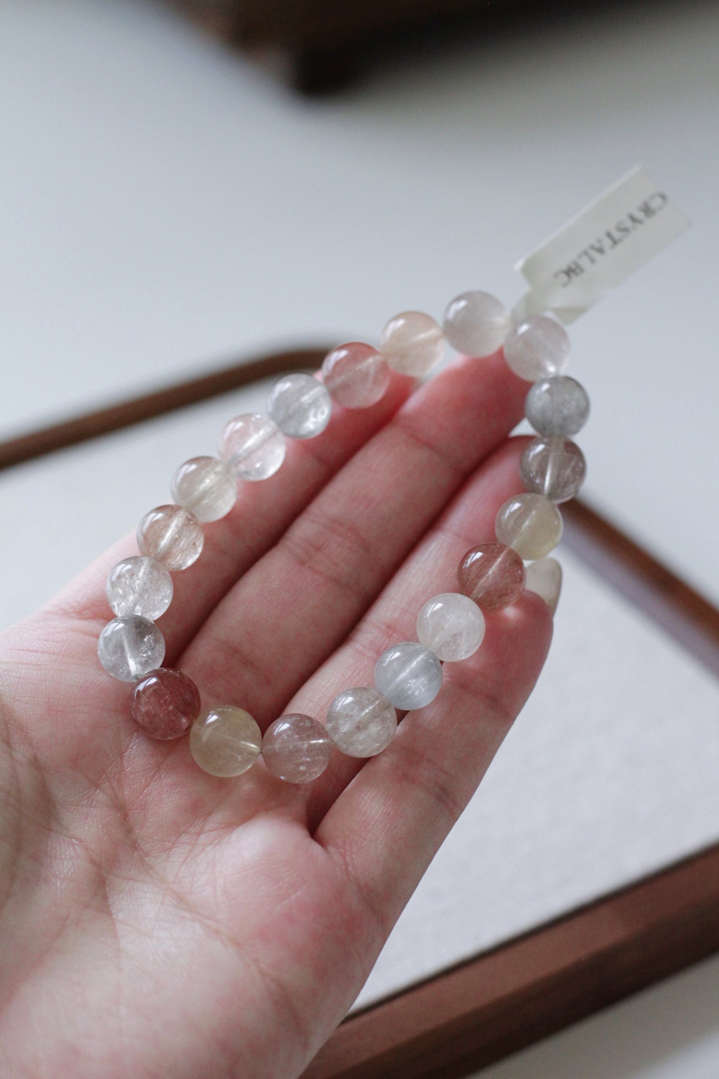 Morandi Rabbit Hair Amphibole Rutile Quartz Bead Bracelet 9.8mm