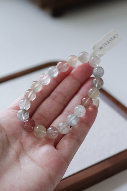 Morandi Rabbit Hair Amphibole Rutile Quartz Bead Bracelet 9.8mm