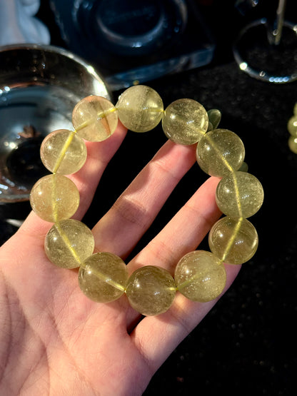 Collector Grade Libyan Gold Tektite Desert Glass 18mm Beaded Bracelet