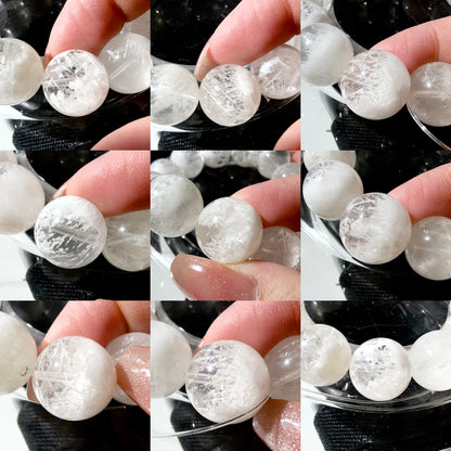 White Snowflake Phantom 14.5mm Beaded Bracelet