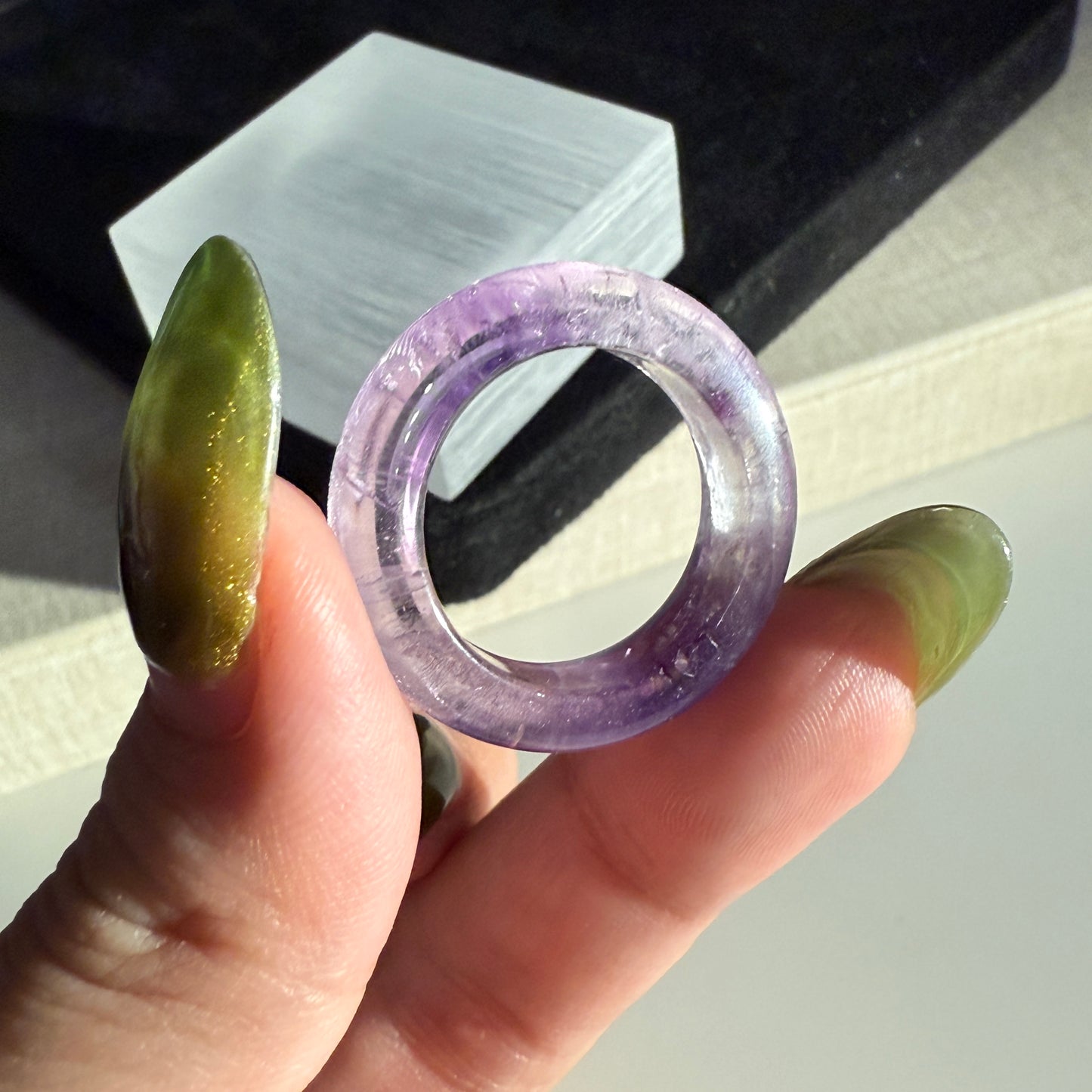 Amethyst Bangle Ring Band US 8