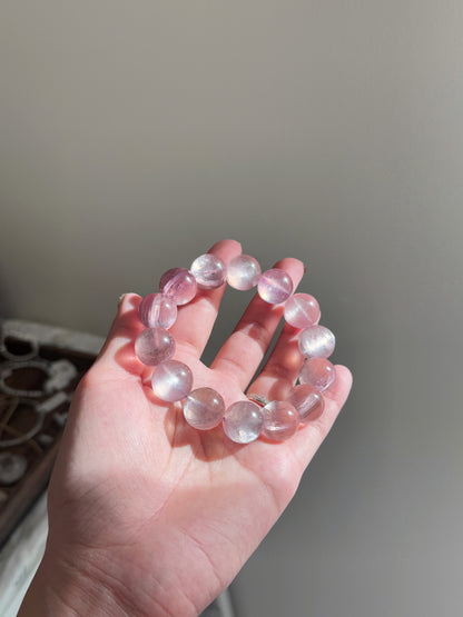 Collection Grade Rare Pink Lepidolite Bead Bracelet