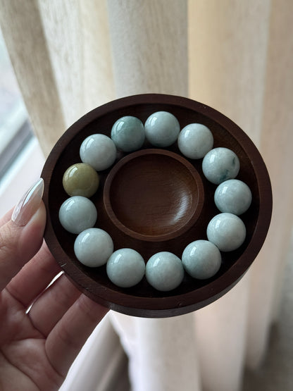Natural Burmese Jade Grade A Beaded Bracelet 15mm+