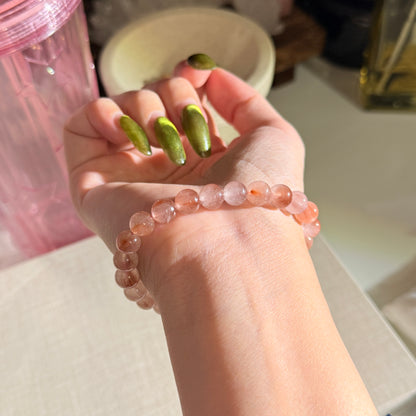 Pink Amphibole Rabbit Hair Quartz