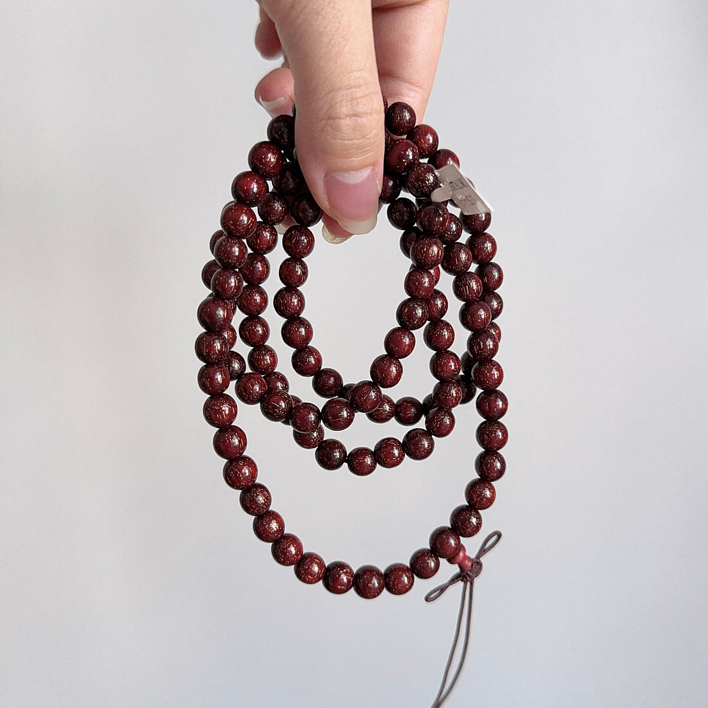 Buddha Tibetan Red Sandalwood 108 Mala Bead Bracelet
