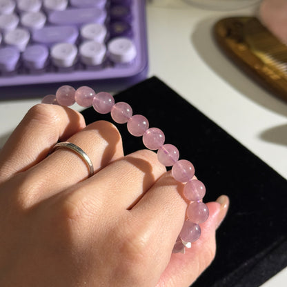 Purple Rose Quartz 8.2mm Beaded Bracelet
