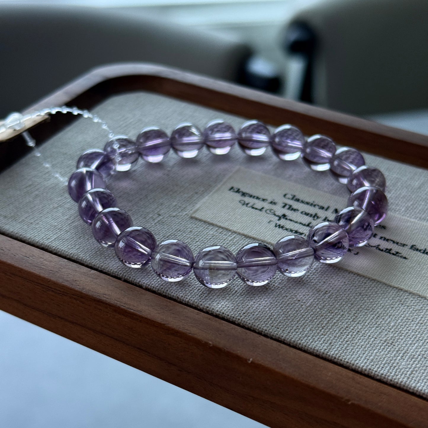 Bolivian Amethyst 9mm Beaded Bracelet