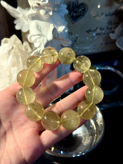 Collector Grade Libyan Gold Tektite Desert Glass 18mm Beaded Bracelet