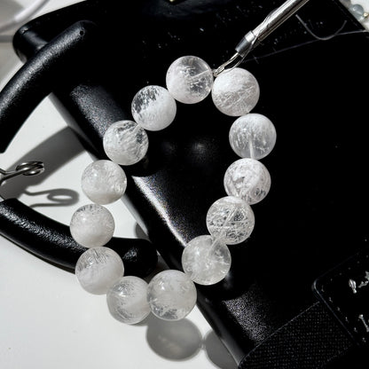 White Snowflake Phantom 14.5mm Beaded Bracelet