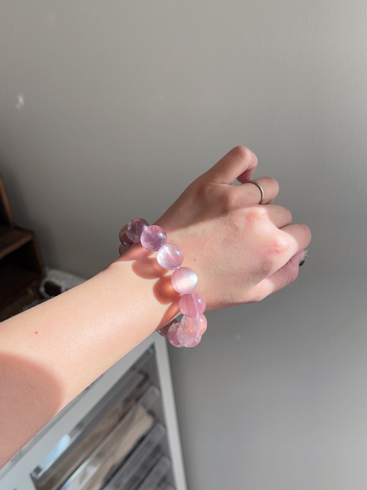 Collection Grade Rare Pink Lepidolite Bead Bracelet
