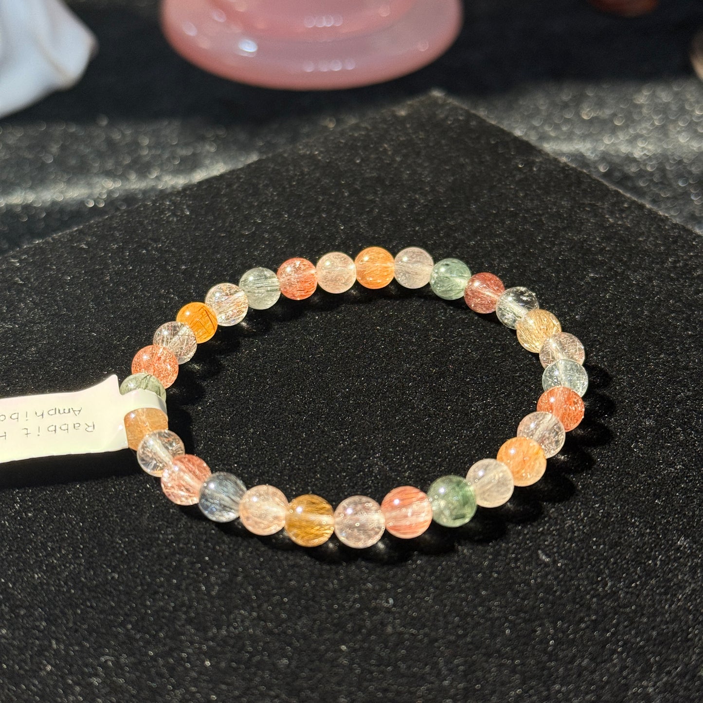 Rainbow Rabbit Hair Amphibole 6.5mm Bracelet