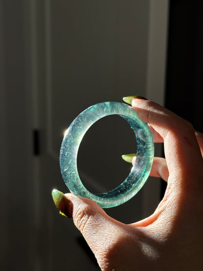 Dark Green Beryl Aquamarine Bangle