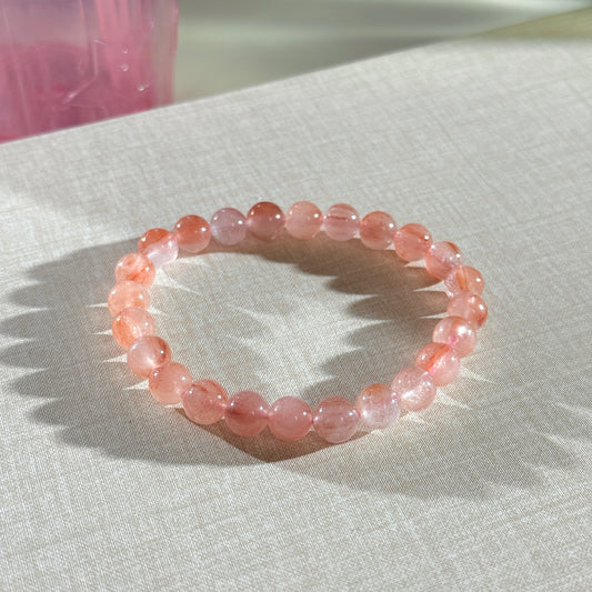 Pink Amphibole Rabbit Hair Quartz