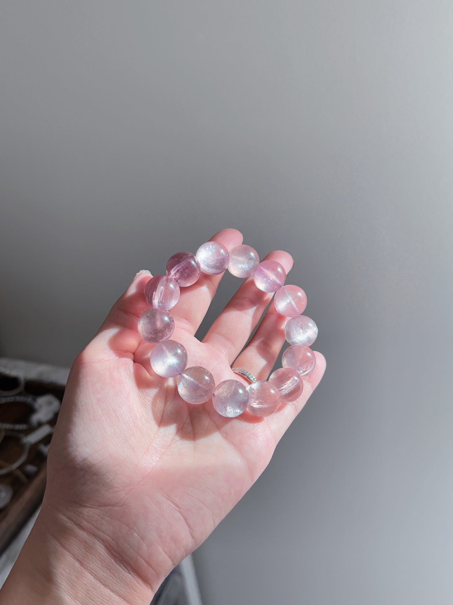 Collection Grade Rare Pink Lepidolite Bead Bracelet