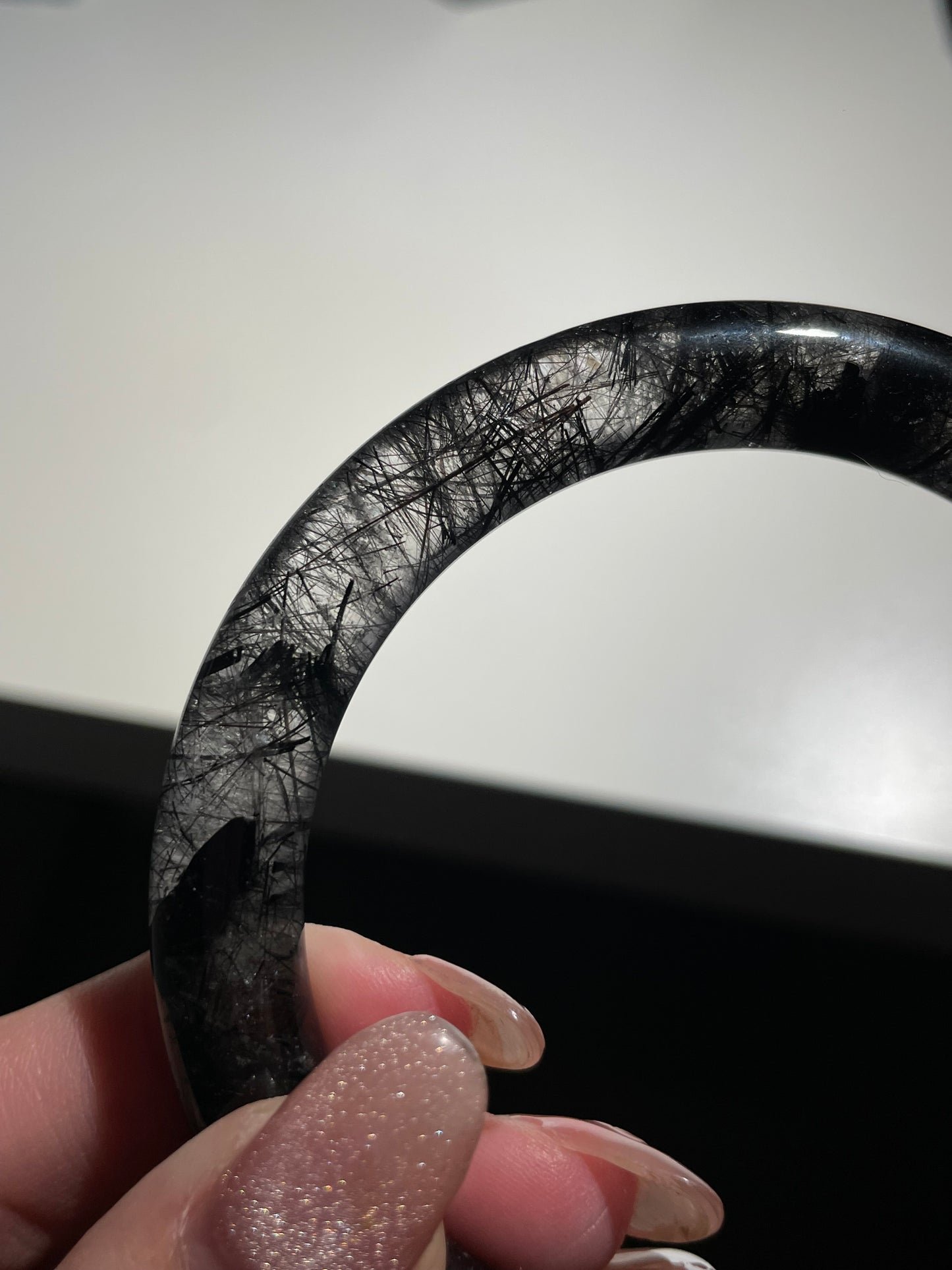 High Quality 60.3mm Black Rutilated Quartz Bangle