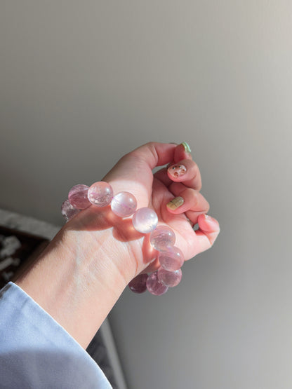 Collection Grade Rare Pink Lepidolite Bead Bracelet