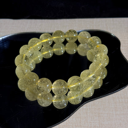 Collector Grade Libyan Gold Tektite Desert Glass 12.6mm Beaded Bracelet