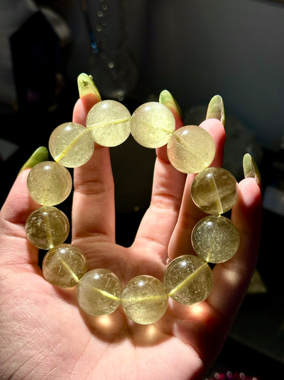 Collector Grade Libyan Gold Tektite Desert Glass 18mm Beaded Bracelet