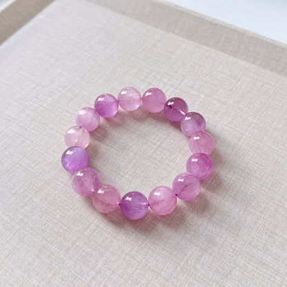 Ultra High Quality Gemmy Pinky Purple CatEye Kunzite 14.5mm Beaded Bracelet