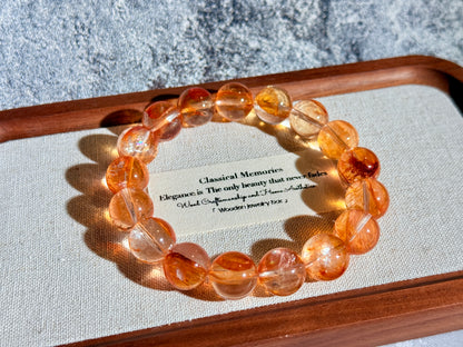 Golden Fanta Hematoid Quartz Fire Quartz 12.8mm Beaded Bracelet