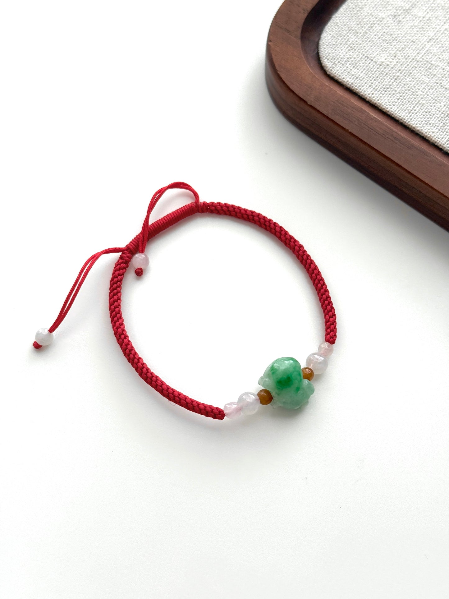 Lucky Pig Fortune Green Myanmar m Jade Grade A Bracelet
