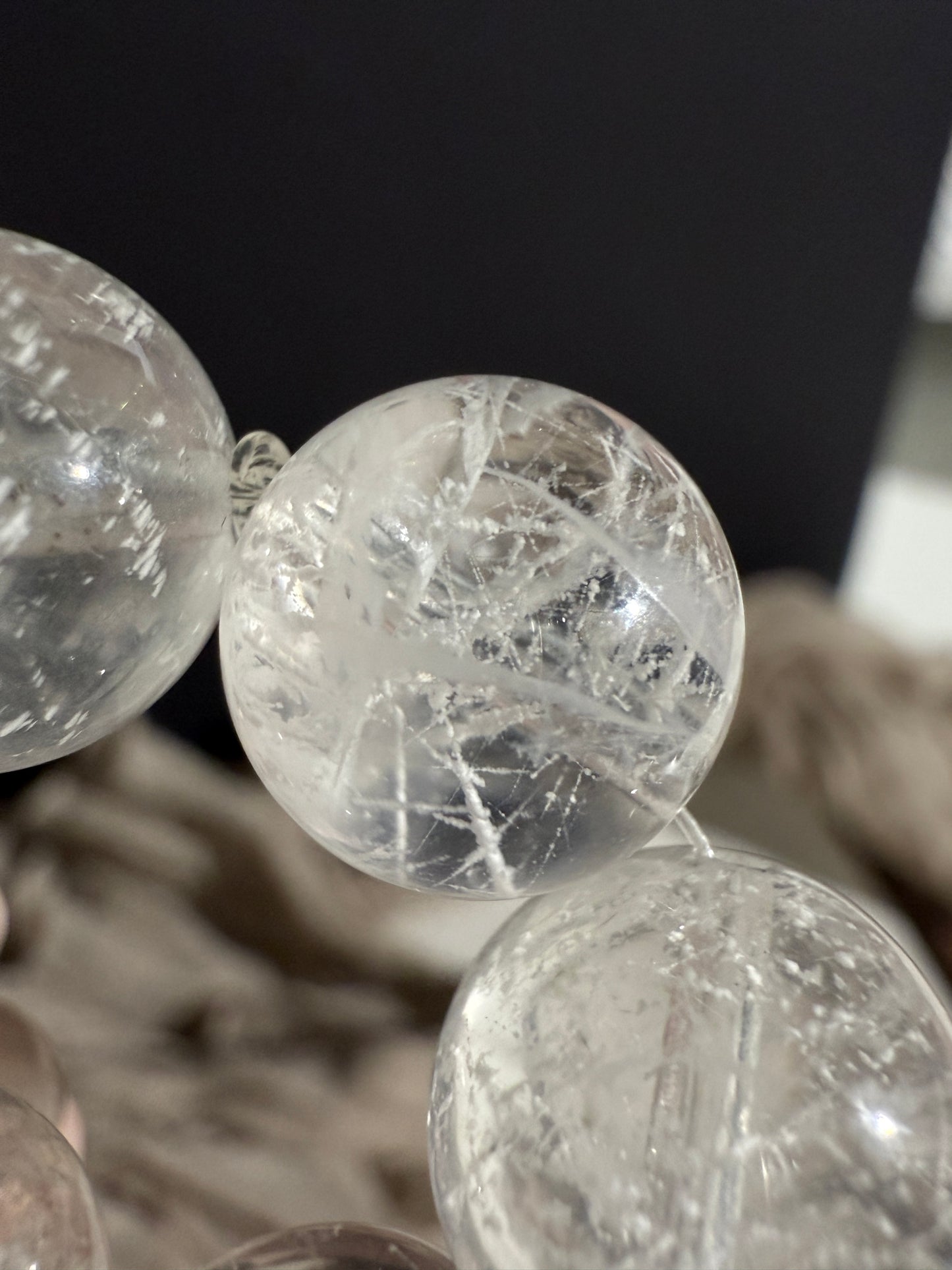 White Snowflake Phantom Beads Bracelet