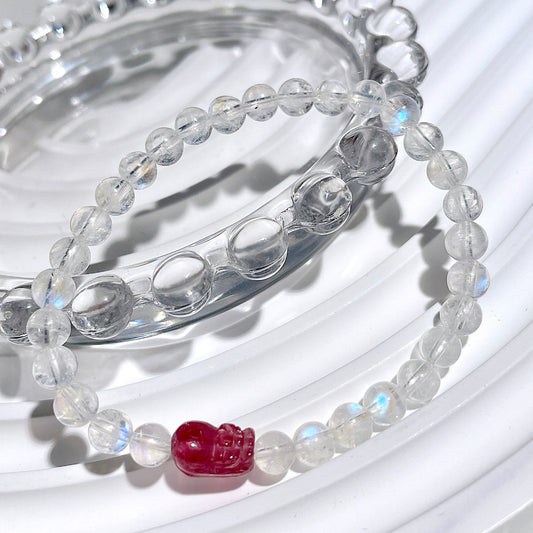 India Moonstone Bead Bracelet