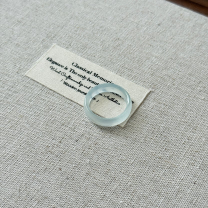 Light Blue Chalcedony Agate Ring Bangle US 7.5 Ring Band