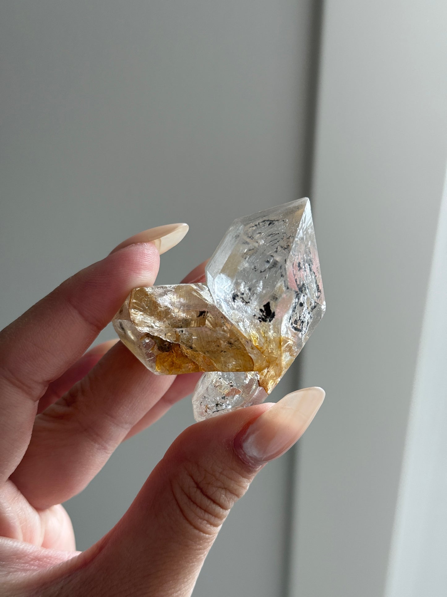 Golden Herkimer Point High Clarity Heart