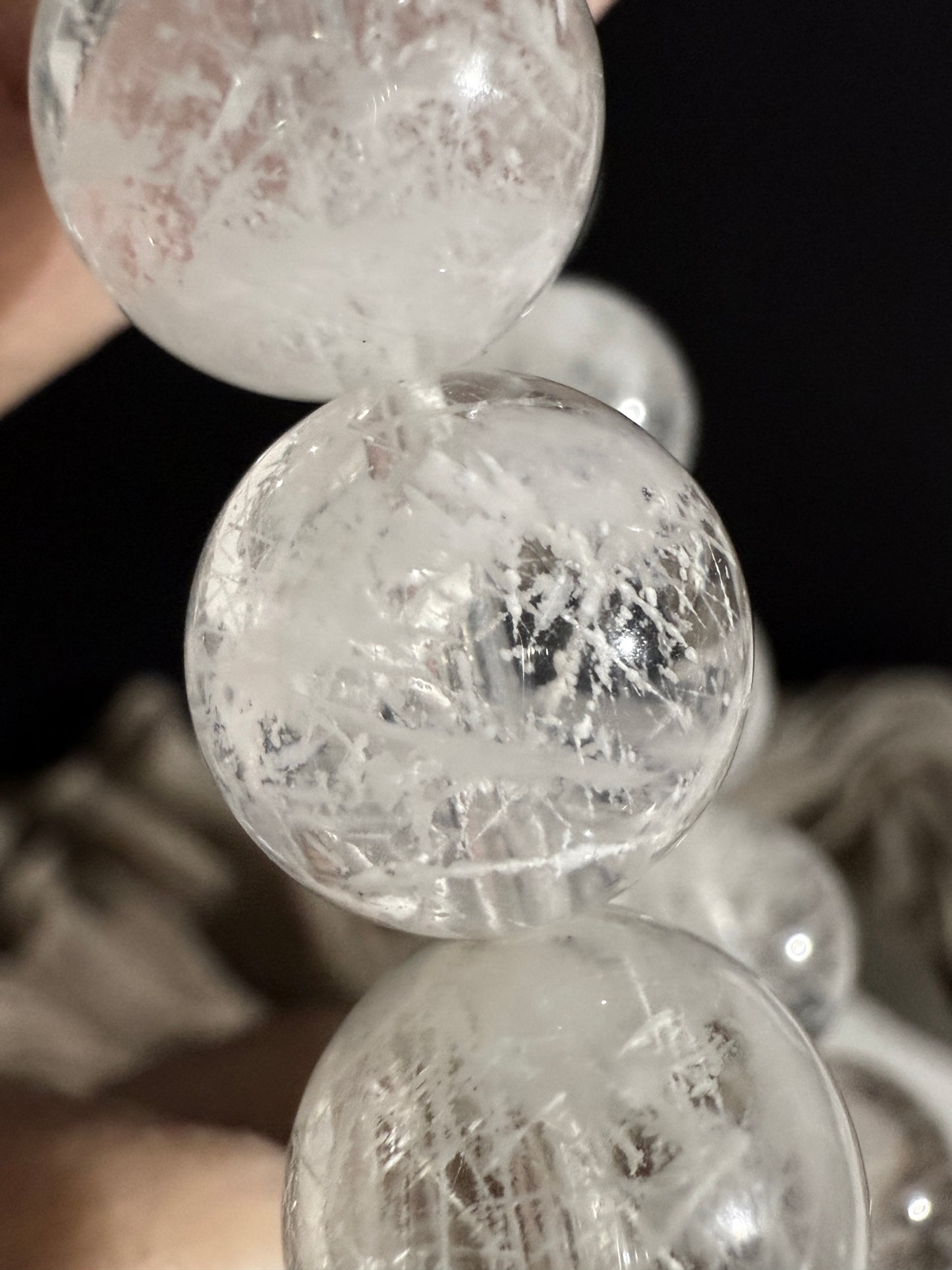 White Snowflake Phantom Beads Bracelet